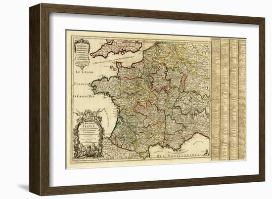 France - Panoramic Map-Lantern Press-Framed Art Print