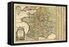France - Panoramic Map-Lantern Press-Framed Stretched Canvas