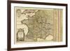 France - Panoramic Map-Lantern Press-Framed Premium Giclee Print