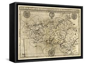 France - Panoramic Map-Lantern Press-Framed Stretched Canvas