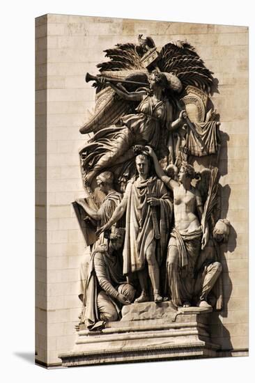France. Paris. Arc De Triomphe. Le Triomphe by Jean-Pierre Cortot. This Group Features Napoleon-null-Stretched Canvas
