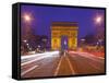 France, Paris, Arc De Triomphe, Lighting, Evening-Rainer Mirau-Framed Stretched Canvas