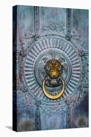 France, Paris, bronze door knocker.-Merrill Images-Stretched Canvas