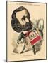 France, Paris, Caricatural Portrait of Giuseppe Verdi-null-Mounted Giclee Print