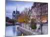 France, Paris, Cathedral Notre Dame Cathedral and Ile St-Louis, Dawn-Walter Bibikow-Mounted Photographic Print