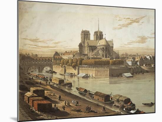 France, Paris, Cathedral of Notre-Dame De Paris-null-Mounted Giclee Print