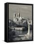 France, Paris,Cathedrale Notre Dame and the Pont De La Tournelle Bridge-Walter Bibikow-Framed Stretched Canvas