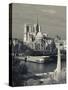 France, Paris,Cathedrale Notre Dame and the Pont De La Tournelle Bridge-Walter Bibikow-Stretched Canvas