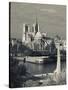 France, Paris,Cathedrale Notre Dame and the Pont De La Tournelle Bridge-Walter Bibikow-Stretched Canvas