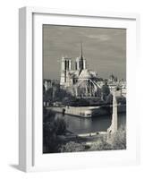 France, Paris,Cathedrale Notre Dame and the Pont De La Tournelle Bridge-Walter Bibikow-Framed Photographic Print