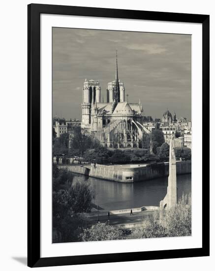 France, Paris,Cathedrale Notre Dame and the Pont De La Tournelle Bridge-Walter Bibikow-Framed Photographic Print