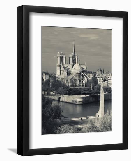 France, Paris,Cathedrale Notre Dame and the Pont De La Tournelle Bridge-Walter Bibikow-Framed Photographic Print