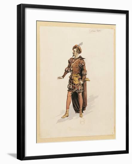 France, Paris, Costume Sketch for Guillame for Performance William Tell, at Paris Opera Garnier-null-Framed Giclee Print