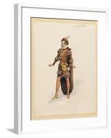 France, Paris, Costume Sketch for Guillame for Performance William Tell, at Paris Opera Garnier-null-Framed Giclee Print