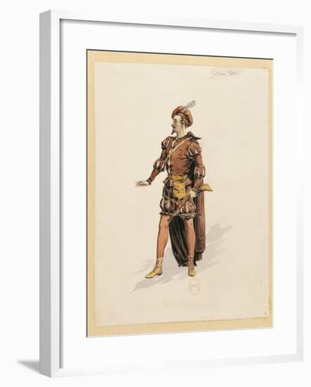 France, Paris, Costume Sketch for Guillame for Performance William Tell, at Paris Opera Garnier-null-Framed Giclee Print