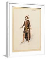 France, Paris, Costume Sketch for Guillame for Performance William Tell, at Paris Opera Garnier-null-Framed Giclee Print