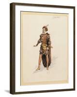 France, Paris, Costume Sketch for Guillame for Performance William Tell, at Paris Opera Garnier-null-Framed Giclee Print