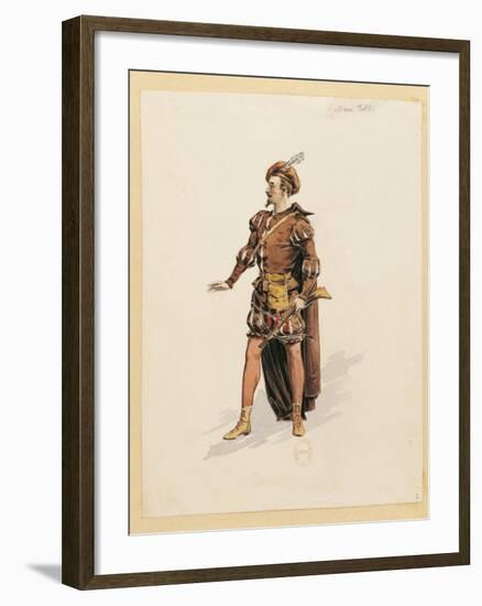 France, Paris, Costume Sketch for Guillame for Performance William Tell, at Paris Opera Garnier-null-Framed Giclee Print