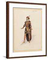 France, Paris, Costume Sketch for Guillame for Performance William Tell, at Paris Opera Garnier-null-Framed Giclee Print