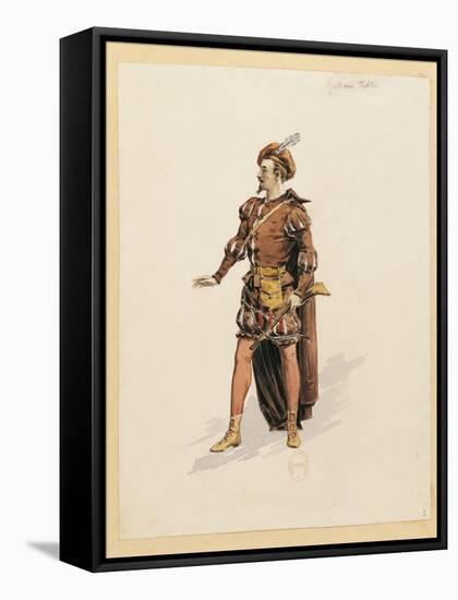 France, Paris, Costume Sketch for Guillame for Performance William Tell, at Paris Opera Garnier-null-Framed Stretched Canvas