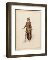 France, Paris, Costume Sketch for Guillame for Performance William Tell, at Paris Opera Garnier-null-Framed Giclee Print