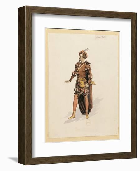 France, Paris, Costume Sketch for Guillame for Performance William Tell, at Paris Opera Garnier-null-Framed Giclee Print