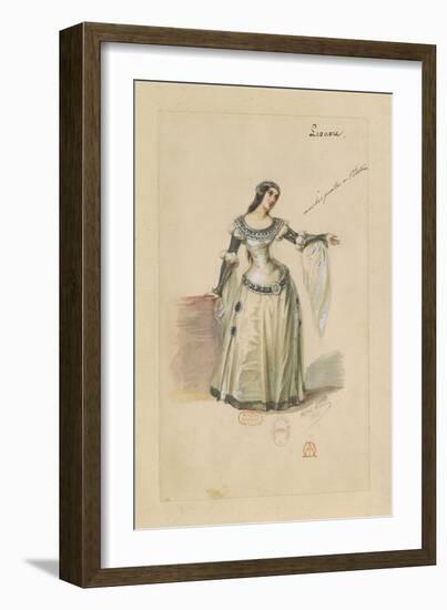 France, Paris, Costume Sketch for Leonora in the Troubadour-Giuseppe Zauli-Framed Giclee Print