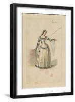 France, Paris, Costume Sketch for Leonora in the Troubadour-Giuseppe Zauli-Framed Giclee Print