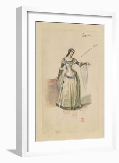 France, Paris, Costume Sketch for Leonora in the Troubadour-Giuseppe Zauli-Framed Giclee Print