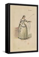 France, Paris, Costume Sketch for Leonora in the Troubadour-Giuseppe Zauli-Framed Stretched Canvas