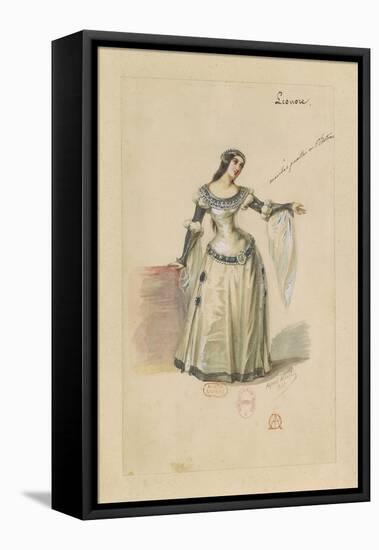 France, Paris, Costume Sketch for Leonora in the Troubadour-Giuseppe Zauli-Framed Stretched Canvas