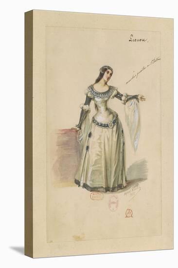 France, Paris, Costume Sketch for Leonora in the Troubadour-Giuseppe Zauli-Stretched Canvas