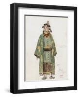 France, Paris, Costume Sketch for Pong in Oper Turandot-Giacomo Puccini-Framed Giclee Print