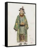 France, Paris, Costume Sketch for Pong in Oper Turandot-Giacomo Puccini-Framed Stretched Canvas