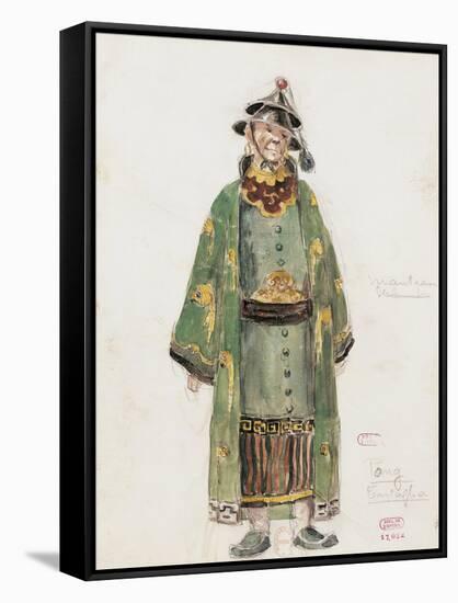 France, Paris, Costume Sketch for Pong in Oper Turandot-Giacomo Puccini-Framed Stretched Canvas