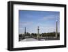 France, Paris, Eiffel Tower, Statue and an Egyptian Obelisk-Samuel Magal-Framed Photographic Print