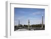 France, Paris, Eiffel Tower, Statue and an Egyptian Obelisk-Samuel Magal-Framed Photographic Print