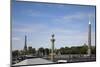 France, Paris, Eiffel Tower, Statue and an Egyptian Obelisk-Samuel Magal-Mounted Photographic Print