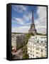 France, Paris, Eiffel Tower, View over Rooftops-Gavin Hellier-Framed Stretched Canvas