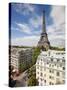 France, Paris, Eiffel Tower, View over Rooftops-Gavin Hellier-Stretched Canvas