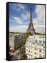 France, Paris, Eiffel Tower, View over Rooftops-Gavin Hellier-Framed Stretched Canvas