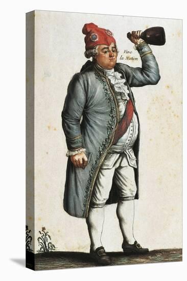 France, Paris, French Revolution, Long Live the Nation! Caricature of King Louis XVI-null-Stretched Canvas