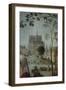 France, Paris, Gallant Scene with Notre-Dame Cathedral-null-Framed Giclee Print