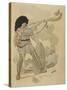 France, Paris, Gallic Warrior with War Trumpet-null-Stretched Canvas