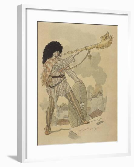 France, Paris, Gallic Warrior with War Trumpet-null-Framed Giclee Print