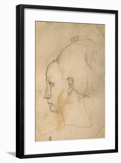 France, Paris, Head of a Young Woman-null-Framed Giclee Print