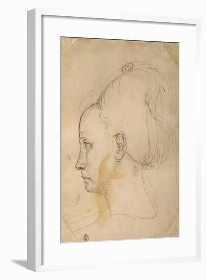 France, Paris, Head of a Young Woman-null-Framed Giclee Print