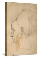 France, Paris, Head of a Young Woman-null-Stretched Canvas