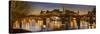 France, Paris, Hotel De Ville, Pont of the Arts, Seine, Lighting, Evening-Rainer Mirau-Stretched Canvas