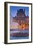 France, Paris, Ile De France, Louvre, Dusk, Pyramid-Rainer Mirau-Framed Photographic Print